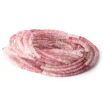 3mm Pink Afghani Tourmaline Plain Rondelles 16 inch 215 Beads (ONLINE ORDER ONLY)