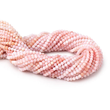 3mm Pink Peruvian Opal Micro Faceted Round Beads 12.5 inch 108 pieces (ONLINE ORDER ONLY)