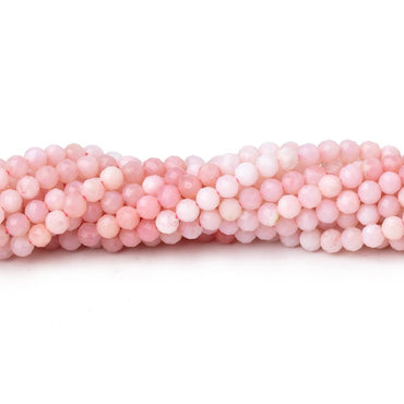 3mm Pink Peruvian Opal Micro Faceted Round Beads 12.5 inch 108 pieces (ONLINE ORDER ONLY)