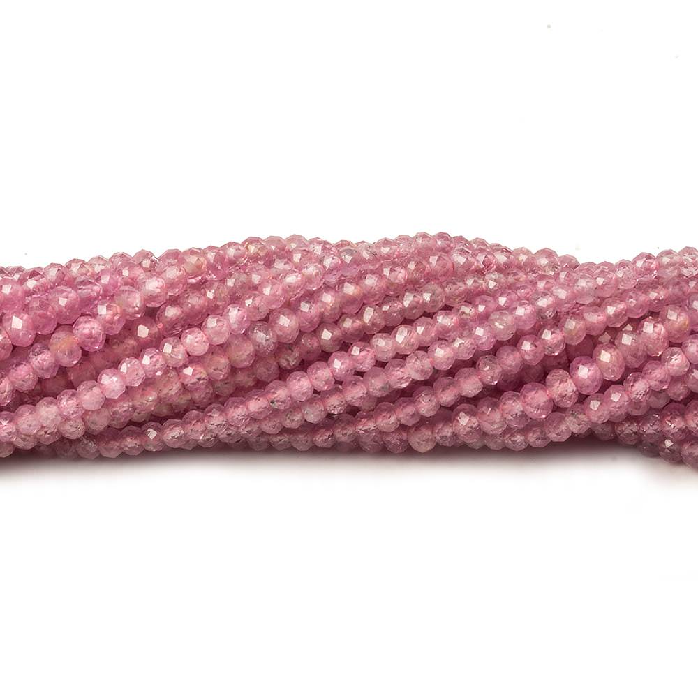 2.5mm Pink Sapphire Micro Faceted Rondelle Beads 13 inch 181 pieces AA (ONLINE ORDER ONLY)