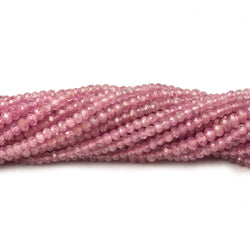 2.5mm Pink Sapphire Micro Faceted Rondelle Beads 13 inch 181 pieces AA (ONLINE ORDER ONLY)