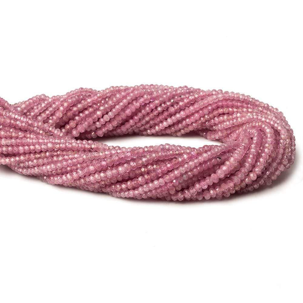 2.5mm Pink Sapphire Micro Faceted Rondelle Beads 13 inch 181 pieces AA (ONLINE ORDER ONLY)