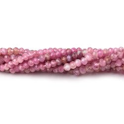 3mm Pink Tourmaline Micro Faceted Rondelle Beads 13 inch 120 pieces (ONLINE ORDER ONLY)