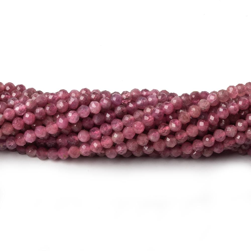 3mm Pink Tourmaline micro faceted rounds 13 inch 115 beads (ONLINE ORDER ONLY)