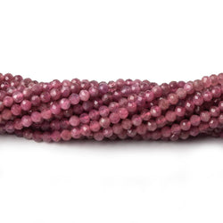 3mm Pink Tourmaline micro faceted rounds 13 inch 115 beads (ONLINE ORDER ONLY)