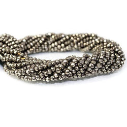 3mm Pyrite Faceted Rondelle Beads 13.5 inch 127 pieces (ONLINE ORDER ONLY)