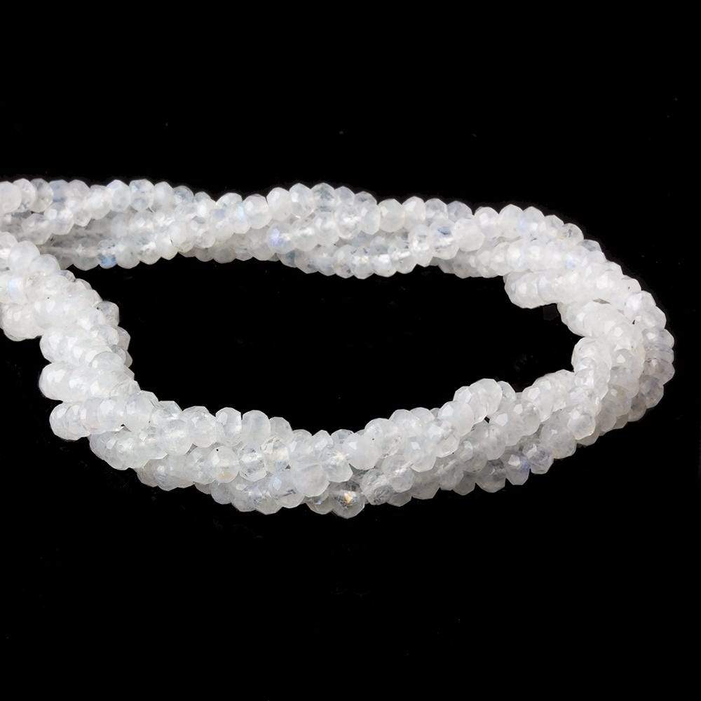3mm Rainbow Moonstone faceted rondelle beads 13 inch 115 pieces (ONLINE ORDER ONLY)