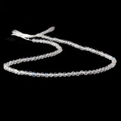 3mm Rainbow Moonstone micro faceted rounds 12.5 inch 100 pieces  AAA (ONLINE ORDER ONLY)