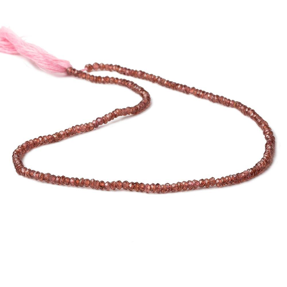 3mm Red Garnet Faceted Rondelle Beads 13 inch 193 pieces (ONLINE ORDER ONLY)