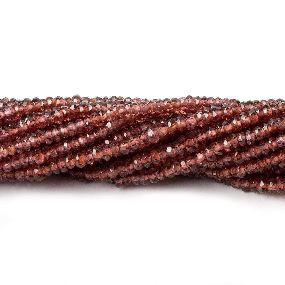 3mm Red Garnet Faceted Rondelle Beads 13 inch 193 pieces (ONLINE ORDER ONLY)