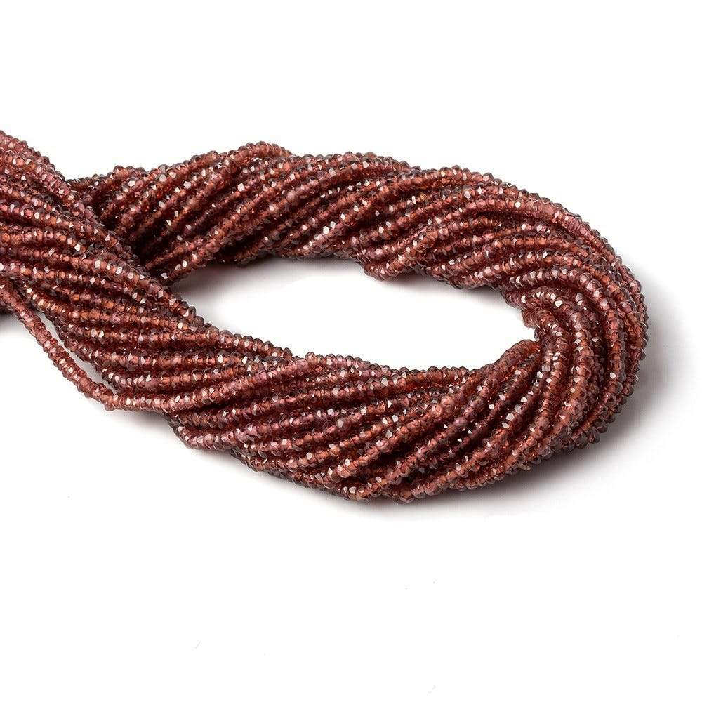 3mm Red Garnet Faceted Rondelle Beads 13 inch 193 pieces (ONLINE ORDER ONLY)