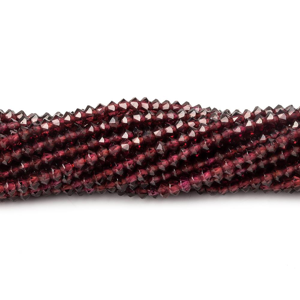 3mm Red Garnet micro faceted disc rondelle beads 12.5 inch 155 pieces AAA (ONLINE ORDER ONLY)
