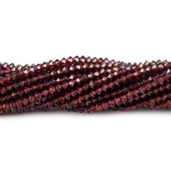 3mm Red Garnet micro faceted disc rondelle beads 12.5 inch 155 pieces AAA (ONLINE ORDER ONLY)