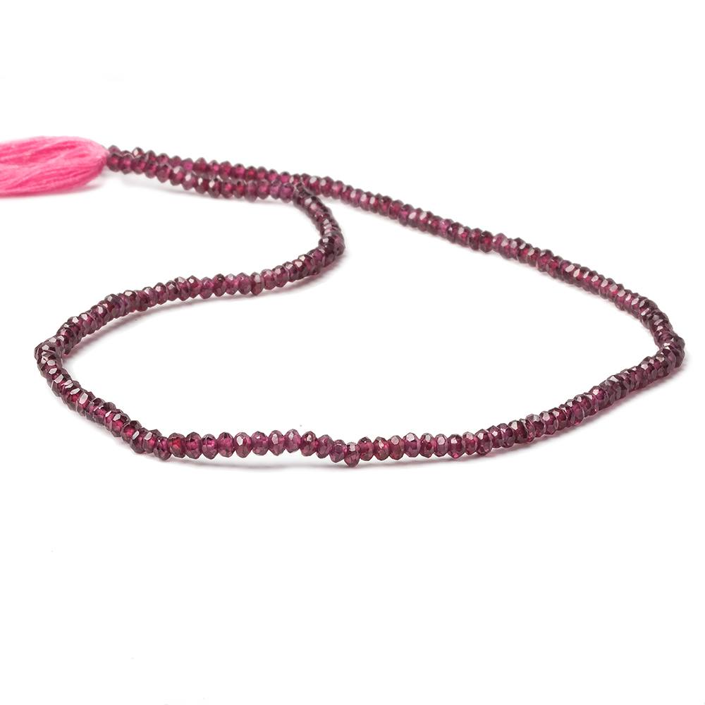 3mm Rhodolite Garnet faceted rondelle beads 13 inch 177 beads (ONLINE ORDER ONLY)