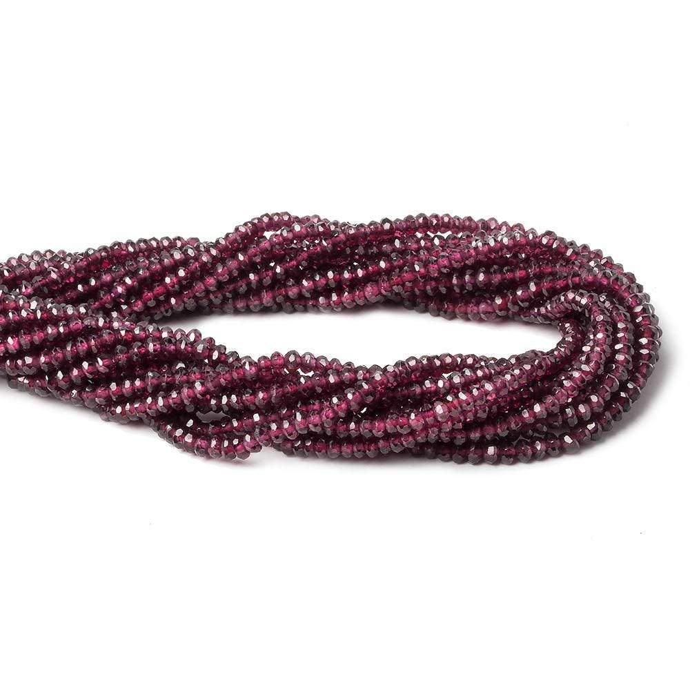 3mm Rhodolite Garnet faceted rondelle beads 13 inch 177 beads (ONLINE ORDER ONLY)