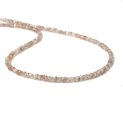 3mm Rose' and Champagne Zircon Faceted Rondelle Beads 13 inches 210 beads (ONLINE ORDER ONLY)