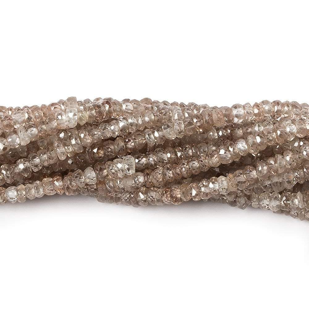 3mm Rose' and Champagne Zircon Faceted Rondelle Beads 13 inches 210 beads (ONLINE ORDER ONLY)
