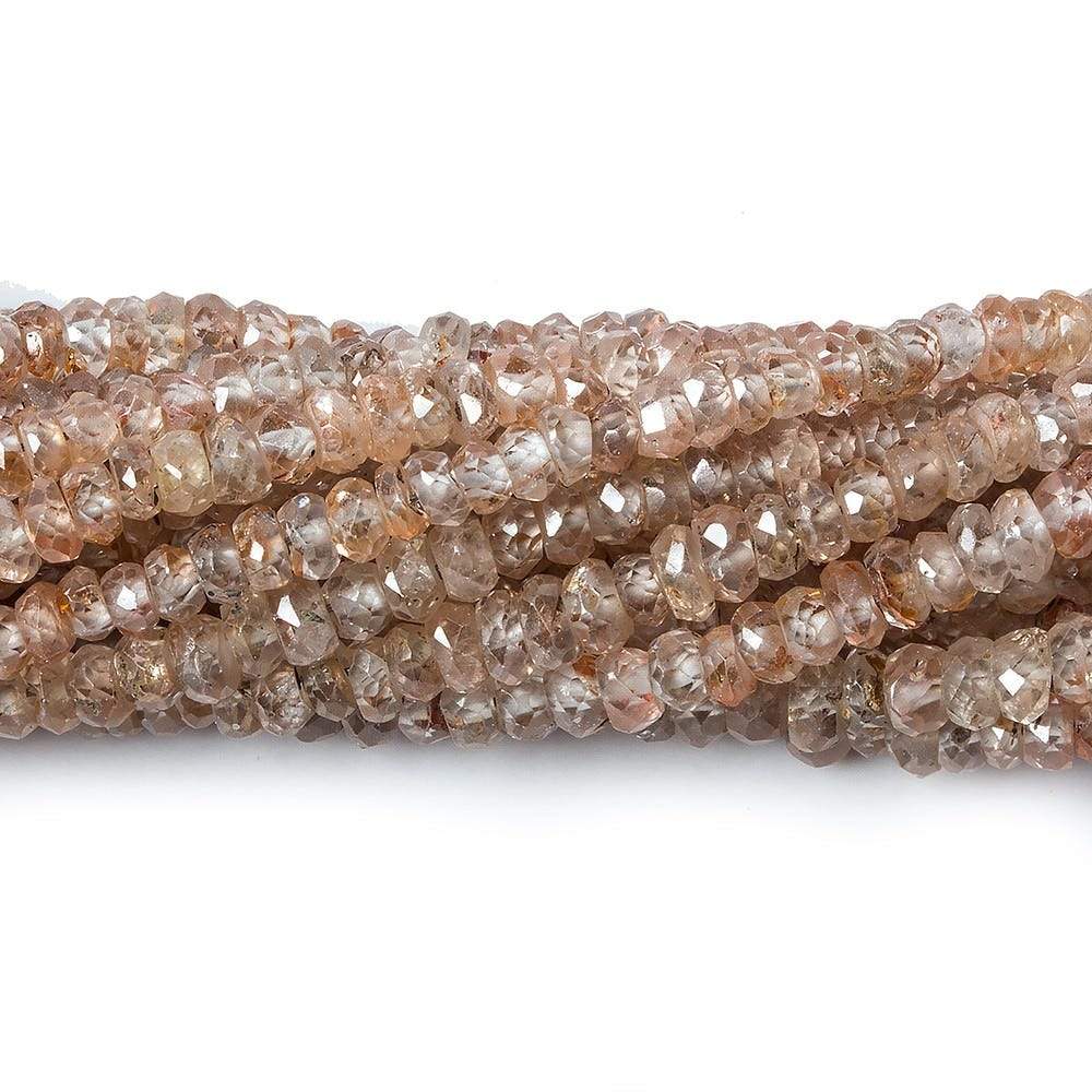 3mm Rose' Champagne Zircon Faceted Rondelle Beads 14 inch 200 pieces (ONLINE ORDER ONLY)