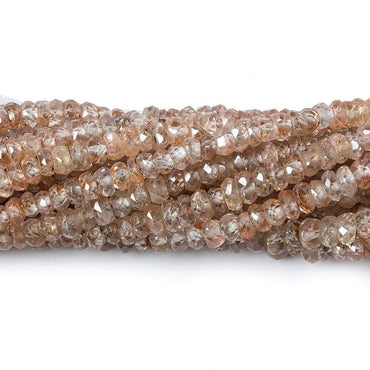3mm Rose' Champagne Zircon Faceted Rondelle Beads 14 inch 200 pieces (ONLINE ORDER ONLY)