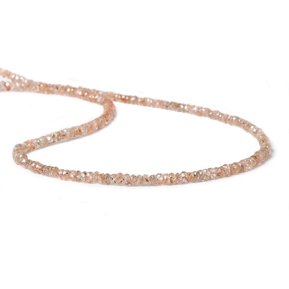 3mm Rose' Champagne Zircon Faceted Rondelle Beads 14 inch 200 pieces (ONLINE ORDER ONLY)