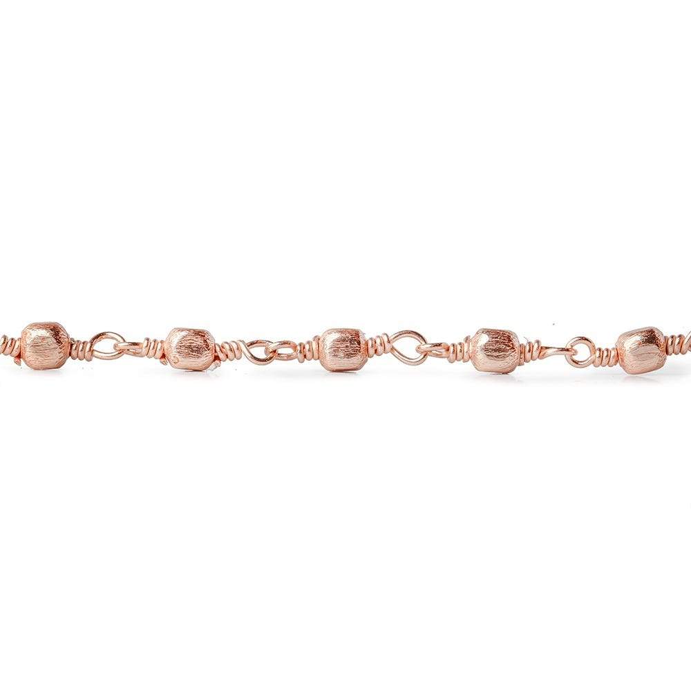 3mm Rose Gold plated Brushed Cube Rose Gold plated Chain by the foot (ONLINE ORDER ONLY)