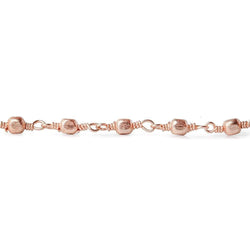 3mm Rose Gold plated Brushed Cube Rose Gold plated Chain by the foot (ONLINE ORDER ONLY)
