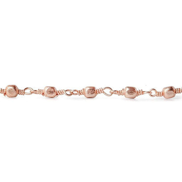 3mm Rose Gold plated Brushed Cube Rose Gold plated Chain by the foot (ONLINE ORDER ONLY)