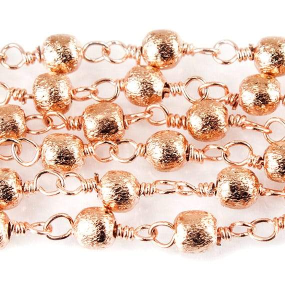 3mm Rose Gold plated Brushed Round Rose Gold plated Chain by the foot (ONLINE ORDER ONLY)