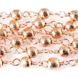 3mm Rose Gold plated Brushed Round Rose Gold plated Chain by the foot (ONLINE ORDER ONLY)
