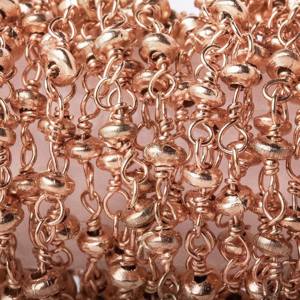 3mm Rose Gold plated rondelle Rose Gold plated Chain by the foot (ONLINE ORDER ONLY)