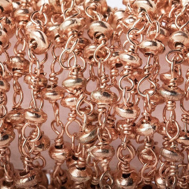 3mm Rose Gold plated rondelle Rose Gold plated Chain by the foot (ONLINE ORDER ONLY)