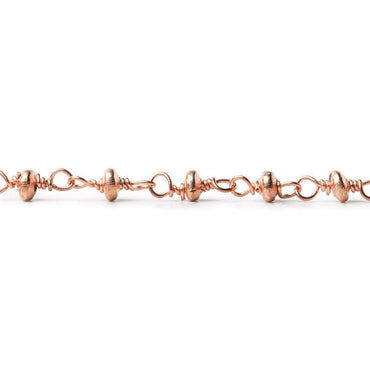 3mm Rose Gold plated rondelle Rose Gold plated Chain by the foot (ONLINE ORDER ONLY)