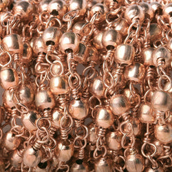 3mm Rose Gold plated Round Rose Gold plated Chain by the foot (ONLINE ORDER ONLY)