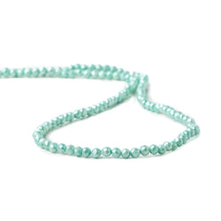 3mm Sea Aqua Shell Pearl micro faceted round beads 13 inch 133 pieces (ONLINE ORDER ONLY)