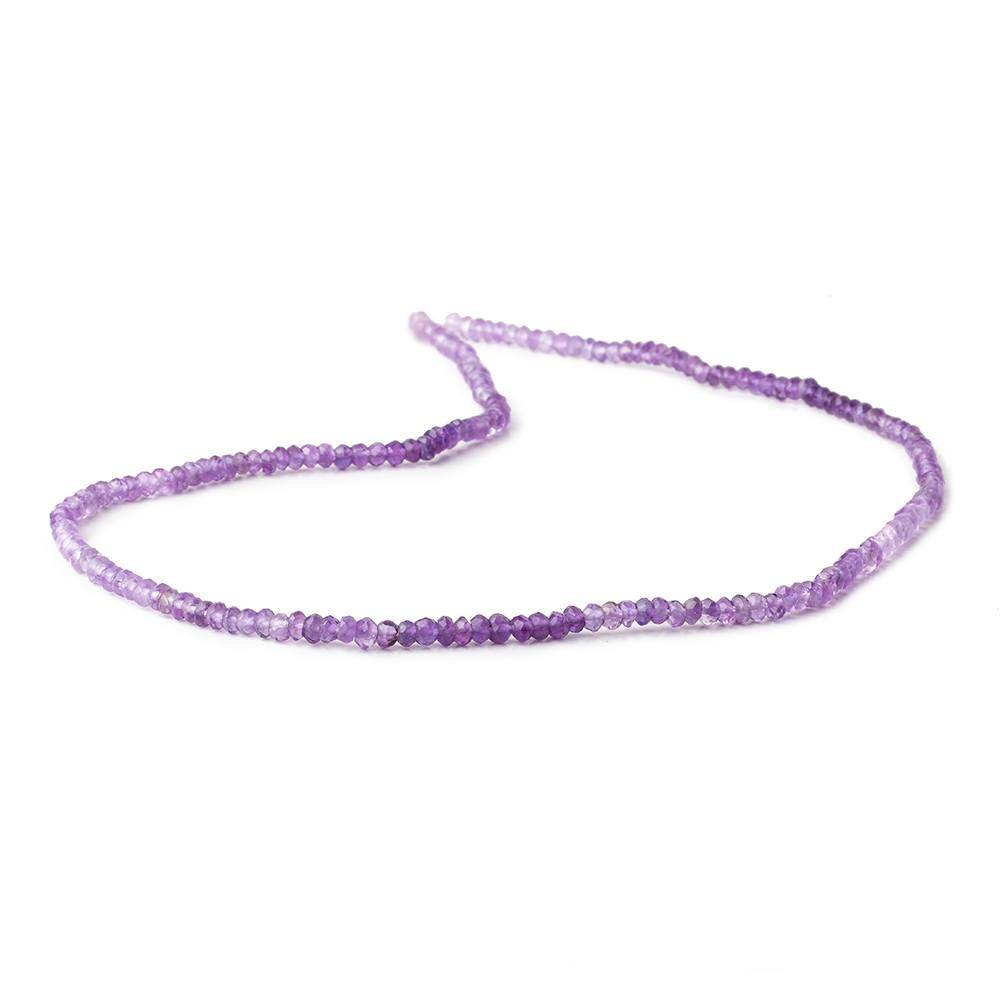 3mm Shaded Amethyst Faceted Rondelle Beads 13.5 inch 186 pieces (ONLINE ORDER ONLY)