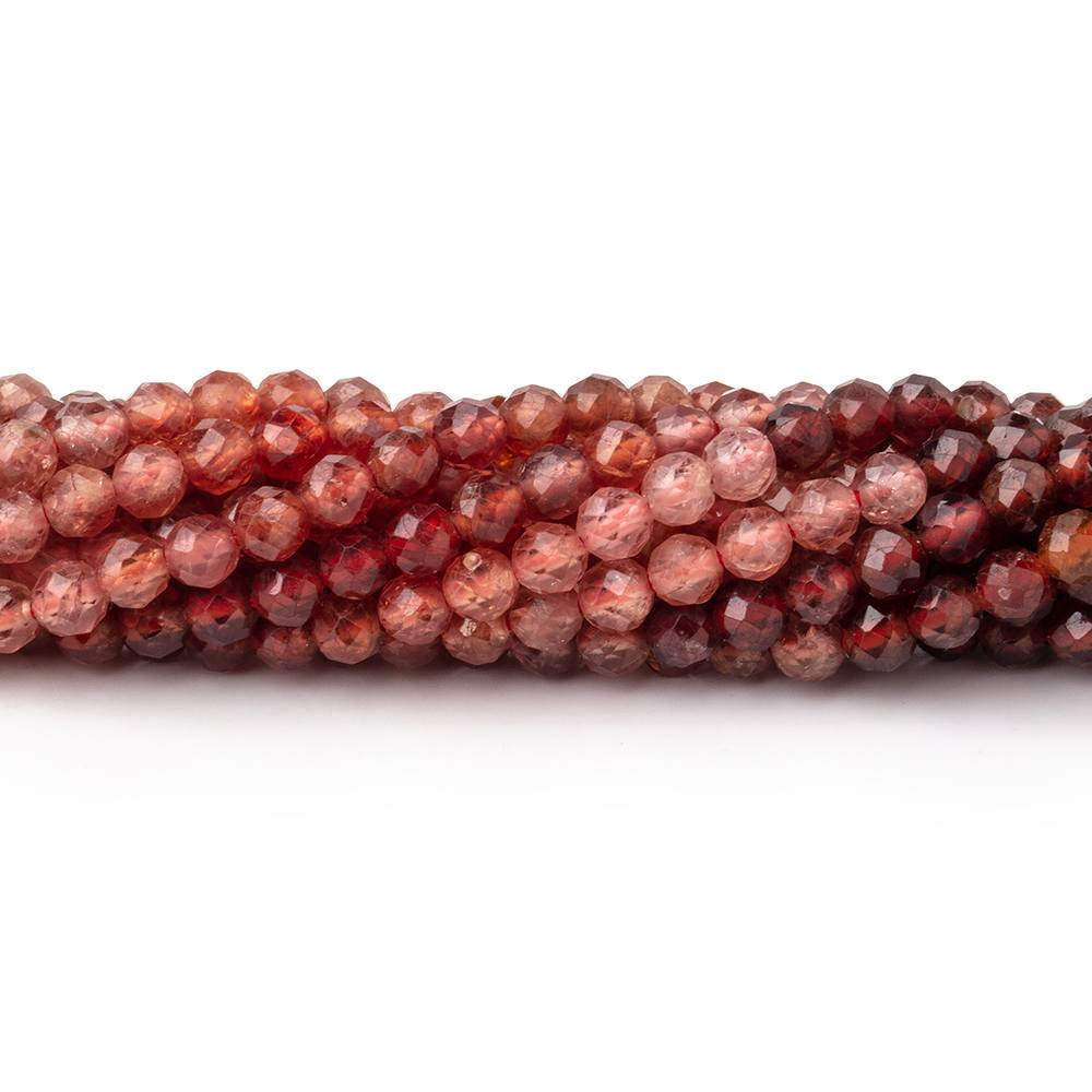 3mm Shaded Dark Orange Spinel Micro Faceted Round Beads 12.5 inch 96 pieces AA (ONLINE ORDER ONLY)