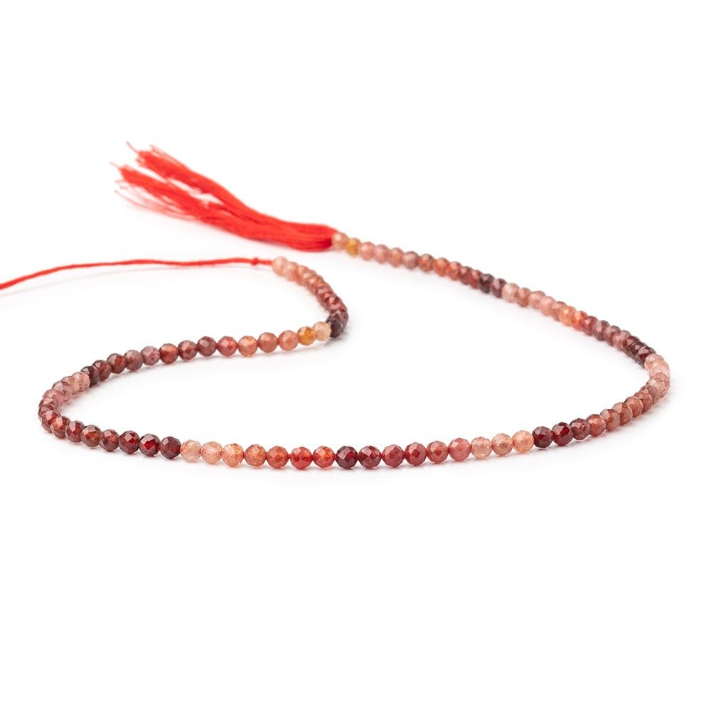3mm Shaded Dark Orange Spinel Micro Faceted Round Beads 12.5 inch 96 pieces AA (ONLINE ORDER ONLY)
