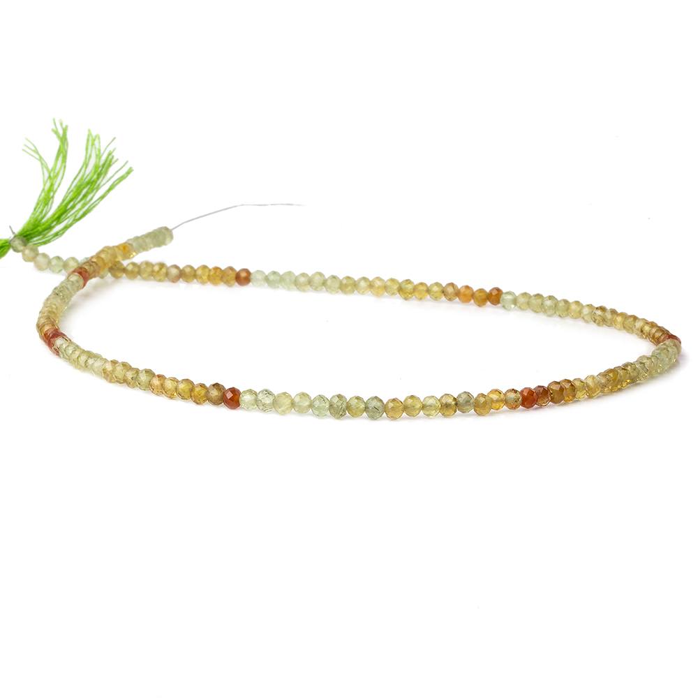 3mm Shaded Grossular Garnet micro faceted rondelles 12.5 inch 130 beads AAA (ONLINE ORDER ONLY)
