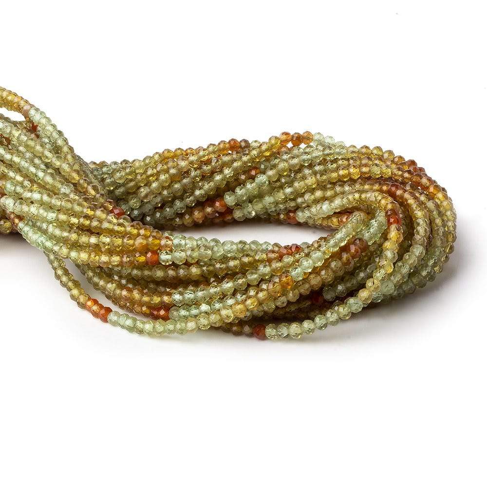 3mm Shaded Grossular Garnet micro faceted rondelles 12.5 inch 130 beads AAA (ONLINE ORDER ONLY)