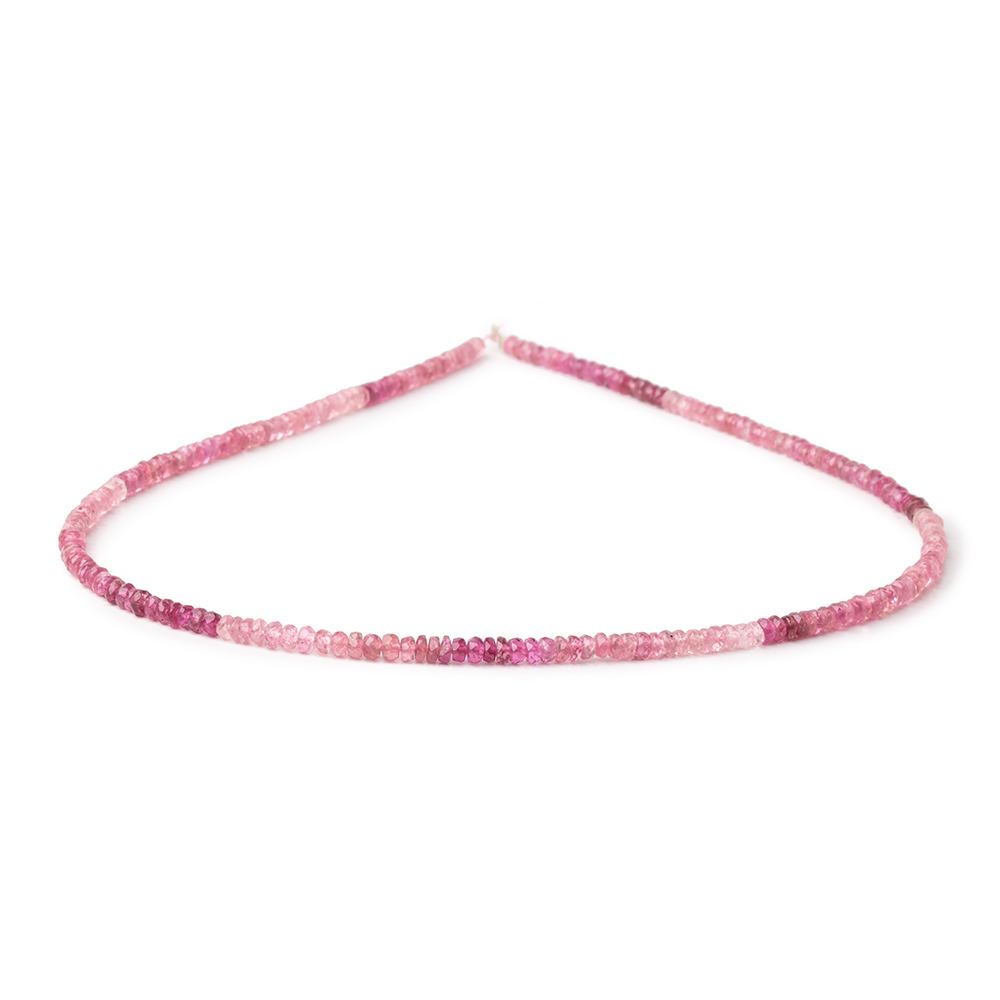 3mm Shaded Pink Tourmaline Faceted Rondelle Beads 14 inch 186 pieces AA (ONLINE ORDER ONLY)