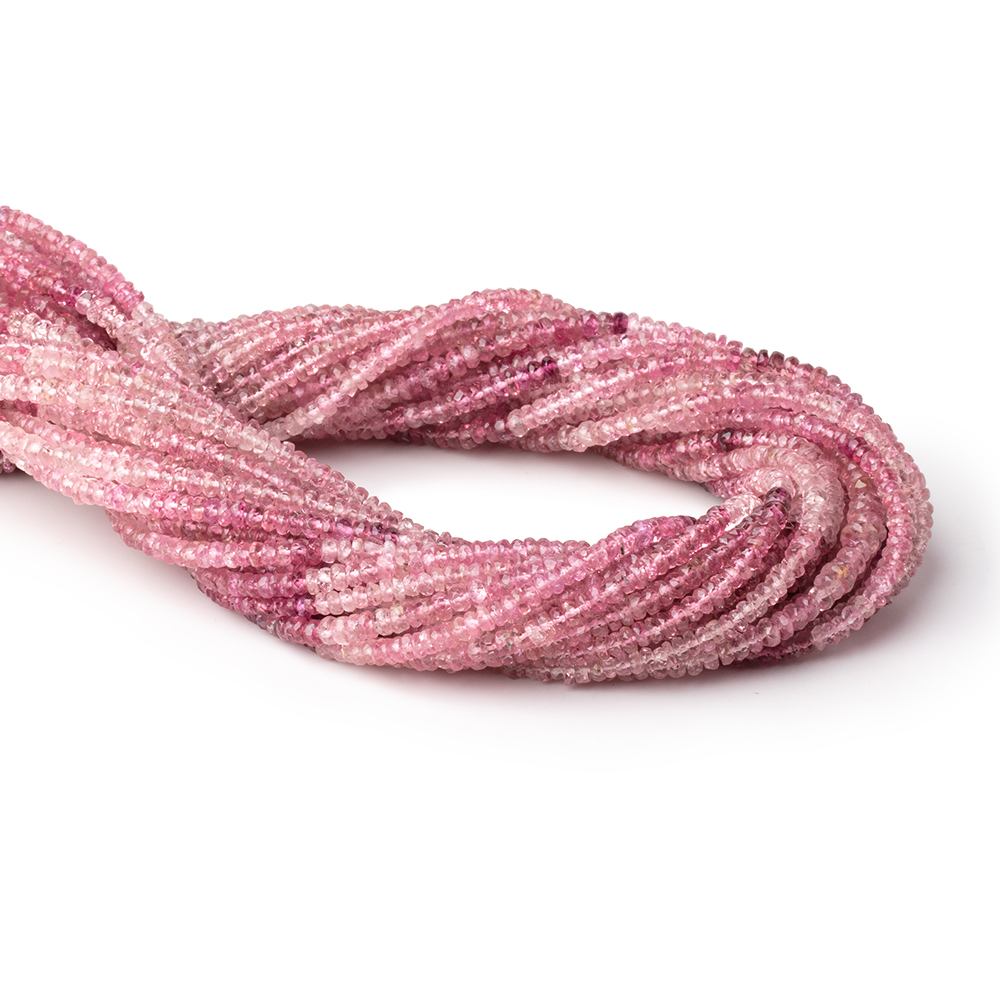 3mm Shaded Pink Tourmaline Faceted Rondelle Beads 14 inch 186 pieces AA (ONLINE ORDER ONLY)