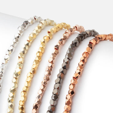 3mm Shiny Faceted Nugget Beads 8 inch 68 pieces (ONLINE ORDER ONLY)