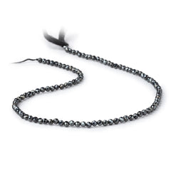 3mm Silver Metallic Black Spinel Micro faceted rounds 13 inch 128 beads (ONLINE ORDER ONLY)
