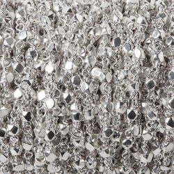 3mm Silver plated brushed nugget Silver plated Chain by the foot (ONLINE ORDER ONLY)