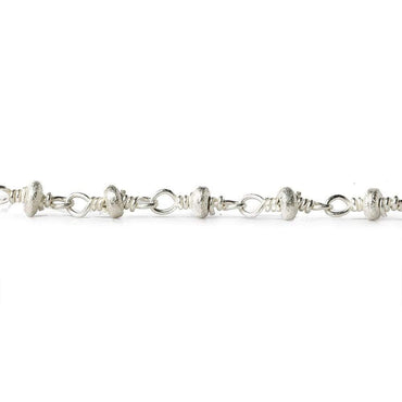 3mm Silver plated Brushed Rondelle Silver plated Chain by the foot (ONLINE ORDER ONLY)