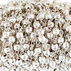 3mm Silver plated Brushed Round Silver plated Chain by the foot (ONLINE ORDER ONLY)