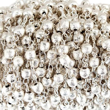 3mm Silver plated Brushed Round Silver plated Chain by the foot (ONLINE ORDER ONLY)