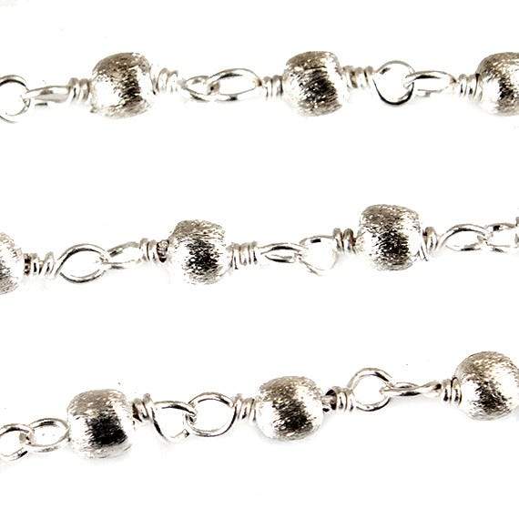 3mm Silver plated Brushed Round Silver plated Chain by the foot (ONLINE ORDER ONLY)