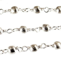 3mm Silver plated Brushed Round Silver plated Chain by the foot (ONLINE ORDER ONLY)