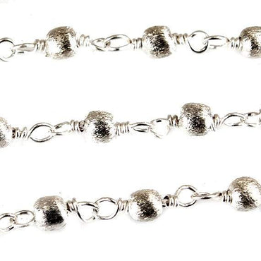 3mm Silver plated Brushed Round Silver plated Chain by the foot (ONLINE ORDER ONLY)